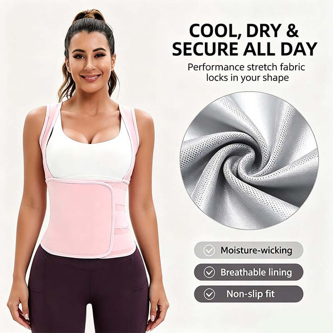 Women's Zip-Up Compression Shapewear Vest - Athletic Active Tops 🏋️‍♀️ Hover Image