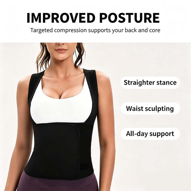 Women's Zip-Up Compression Shapewear Vest - Athletic Active Tops 🏋️‍♀️ Main Image