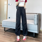 Women’s Relaxed Cargo Trousers | High-Waisted Drawstring Pants with Pockets