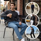 👖 50% OFF NOW! 🌿 Men's Straight Leg Pants – Elastic Waist, Drawstring & Knit – Casual Comfort & Breathable ✨