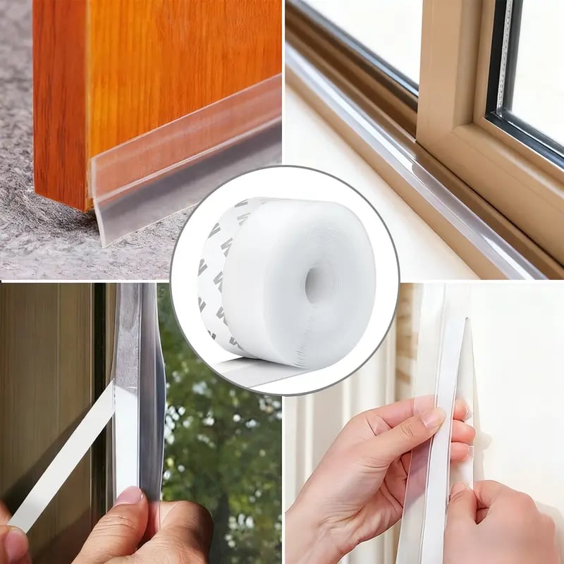 Keep Your Home Cozy 🏡❄️ | 16.4Ft Door Seal Strip ✦ Self-Adhesive Draft Stopper ✦ Weatherproof Protection