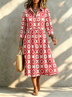 TODAY 49% OFF🔥 Santorini Inspired Print Midi Dress