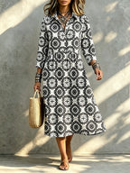 TODAY 49% OFF🔥 Santorini Inspired Print Midi Dress