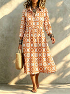 TODAY 49% OFF🔥 Santorini Inspired Print Midi Dress