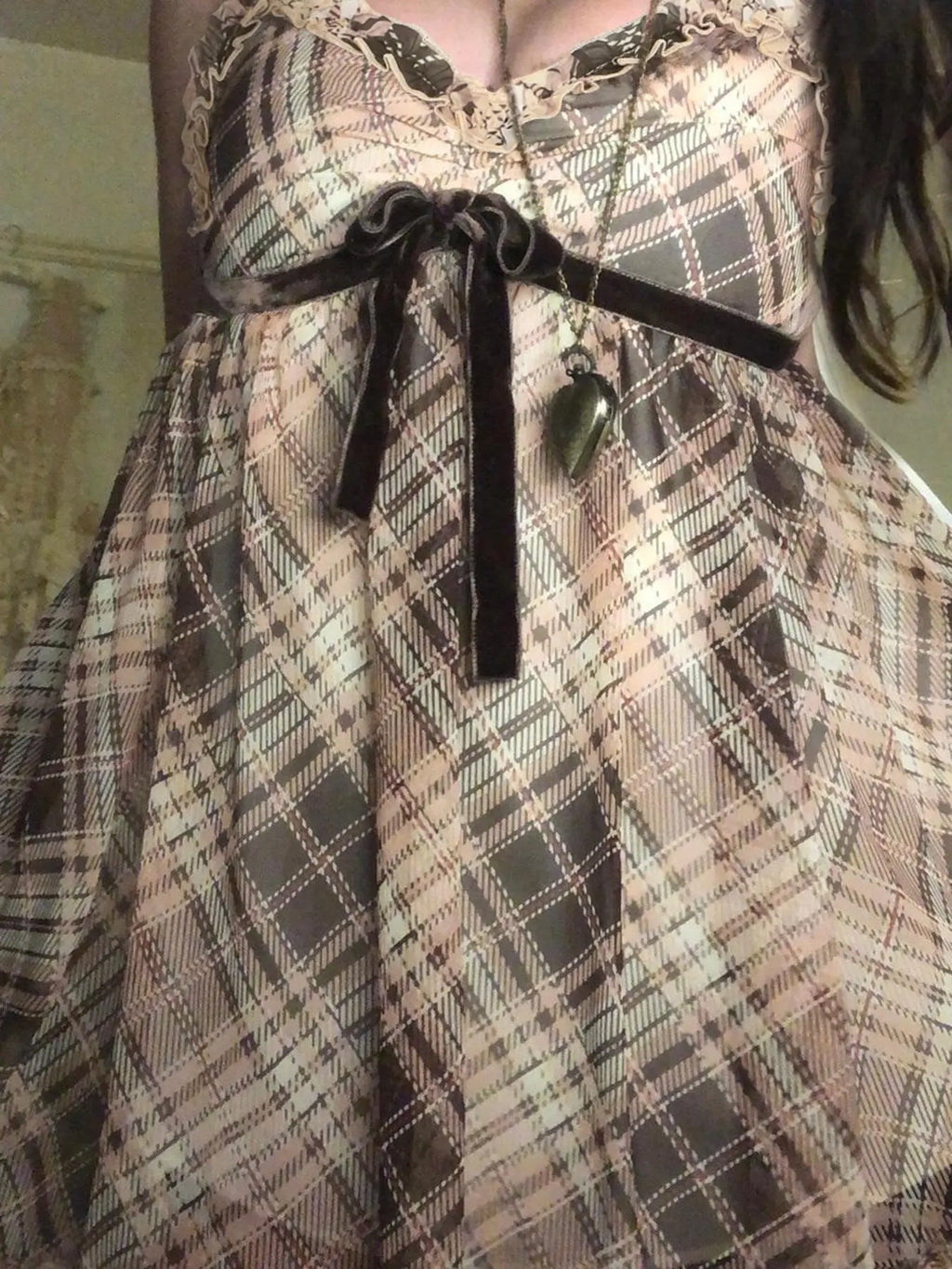 Women’s Plaid Bow Camisole Elegant Spaghetti Strap Top
