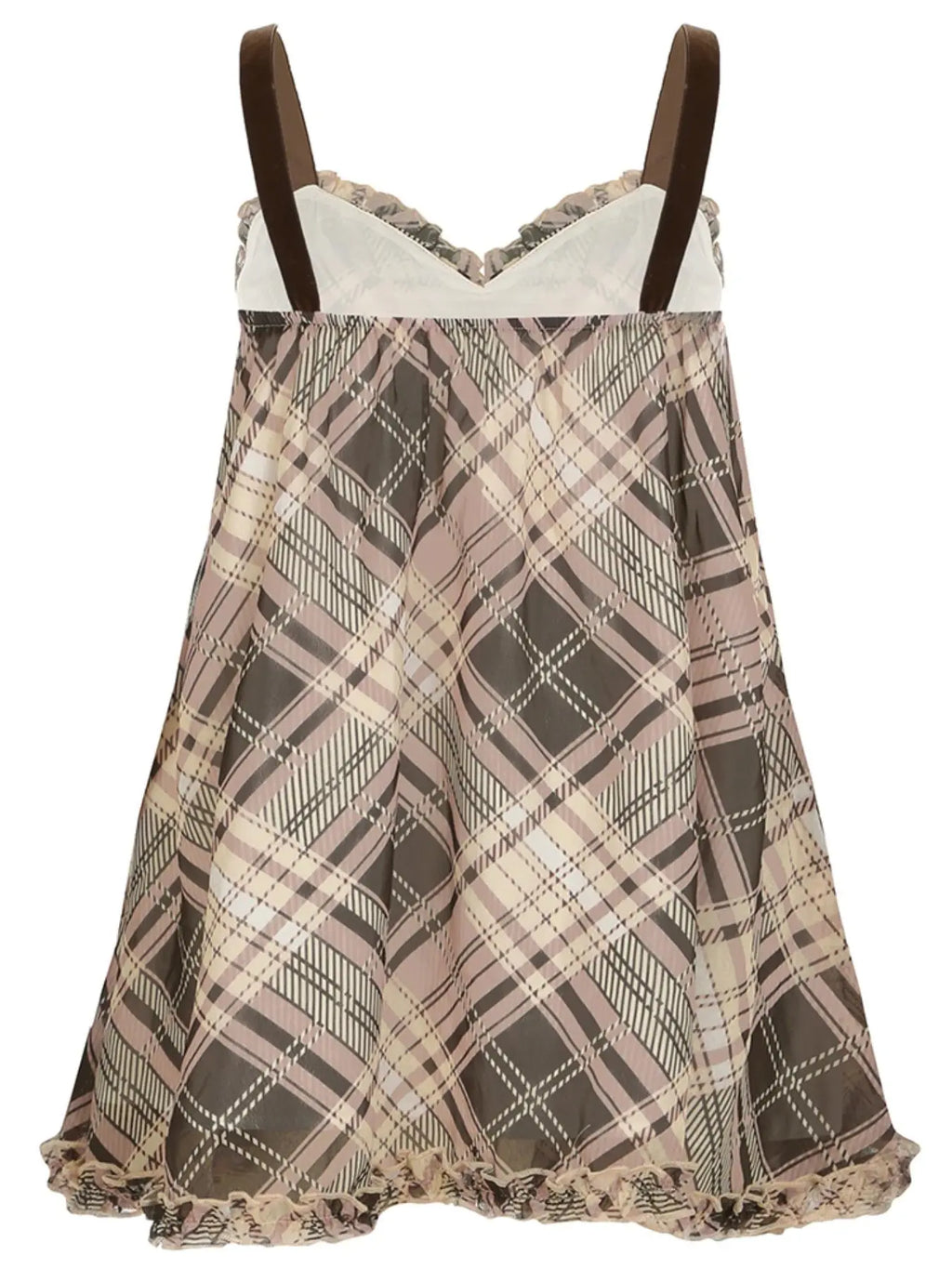 Women’s Plaid Bow Camisole Elegant Spaghetti Strap Top