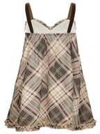 Women’s Plaid Bow Camisole Elegant Spaghetti Strap Top