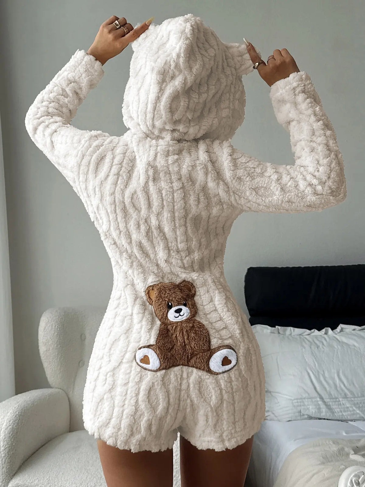 Women’s Teddy Bear Hooded Fleece Sweatshirt