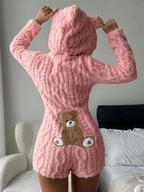 Women’s Teddy Bear Hooded Fleece Sweatshirt