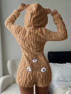 Women’s Teddy Bear Hooded Fleece Sweatshirt