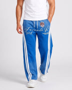 Ombre-wash embroidered side-stripe wide-leg sweatpants