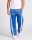 Ombre-wash embroidered side-stripe wide-leg sweatpants