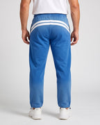 Ombre-wash embroidered side-stripe wide-leg sweatpants