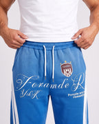 Ombre-wash embroidered side-stripe wide-leg sweatpants