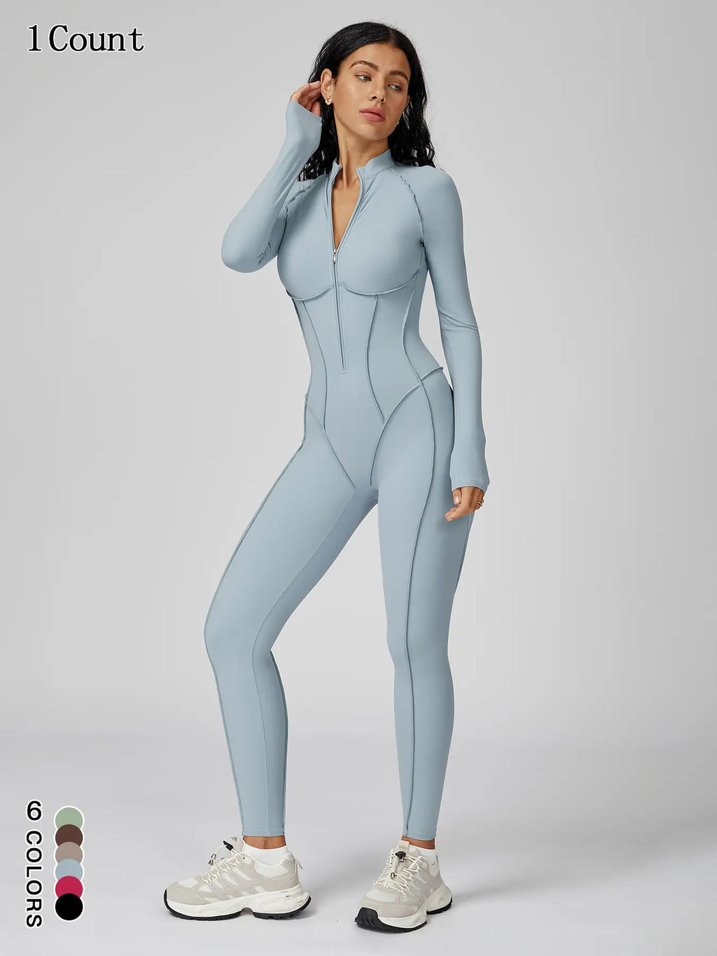 A sleek one-piece outfit designed to sculpt your curves, smooth your waist, and keep you comfortable all day